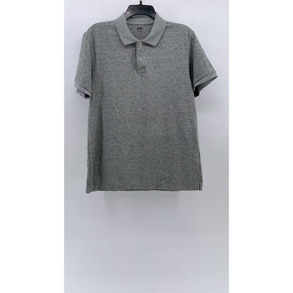 UNIQLO Men's Light Gray Short Sleeve Pique Polo Shirt SZ L